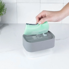 DISPENSER DE DETERGENTE PORTA ESPONJA PRETO