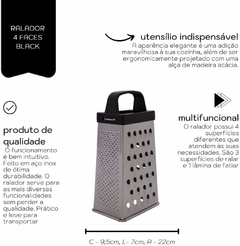 RALADOR 4 FACES BLACK - 16CM - comprar online