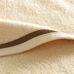 TOALHA DE ROSTO LUMINA BEGE/MARROM - KARSTEN - Lara Home