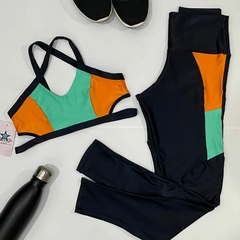 Conjunto Preto/Verde/Laranja - Básico
