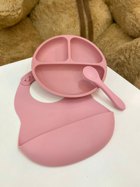 KIT REFEICAO EM SILICONE ROSA