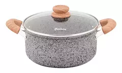 Cacerola Hudson Granito Stone Aluminio Forjado 24cm Color Gris