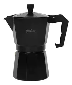 Cafetera Aluminio Hudson Negra 9 Tazas Cafe Full Black