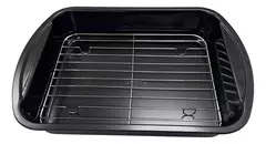 Asadera Acero Carbono 0.6mm Con Rejilla De Acero 40x28x7