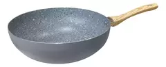 Wok Antiadherente Hudson 28 Cm Aluminio Color Gris Granito