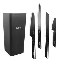 Hudson Design Set de 4 cuchillos negros de acero inoxidable 23x10cm - comprar online