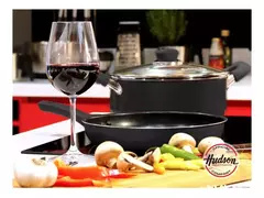 Batería De Cocina Hudson KitchenWare 09-10016N 5 Piezas Antiadherente Aluminio Color Negro Teflon - AMODO ORDEN