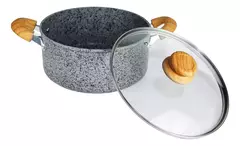 Cacerola Hudson Granito Stone Aluminio Forjado 28cm Color Gris - AMODO ORDEN
