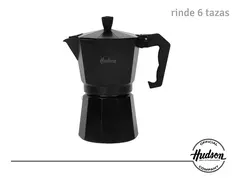 Cafetera Aluminio Hudson Black Estilo Italiana 6 Pocillos - comprar online