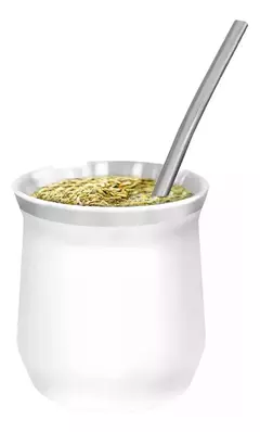 Mate Acero Inox Doble Pared Térmico Vaso Bombilla Hudson Hsk Color Blanco - comprar online