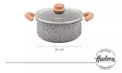 Cacerola Hudson Granito Stone Aluminio Forjado 24cm Color Gris - comprar online