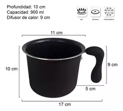 Jarro Lechero Hervidor Hudson Antiadherente 11 Cm Color Negro - comprar online