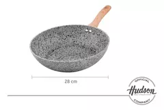 Wok Hudson Granito Stone Aluminio Forjado 28cm Antiadherente Color Gris - comprar online