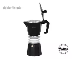 Cafetera Aluminio Hudson Black Estilo Italiana 6 Pocillos en internet