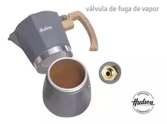 Cafetera Aluminio Hudson Gris Estilo Italiana 9 Tazas en internet