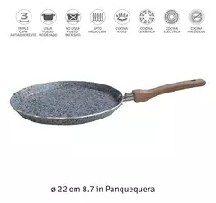 Sarten Panquequera De Aluminio 22 Cm Linea Hudson Stone Color Gris Granito en internet