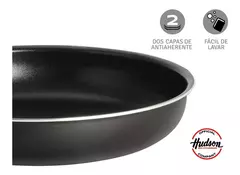 Wok Con Tapa Antiadherente Hudson Aluminio TEFLON 28 Cm Color Negro en internet