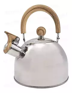 Pava Acero Inoxidable 1,5lts Pico Silbador Mango Madera Color Marrón en internet