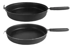 Sarten Doble 24 Cm Teflon Antiadherente Hudson CP-24 Tortilla Papa Color Negro en internet