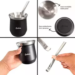 Set 3 Pzs Hudson Mate Vaso Con Bombilla + Termo 1 Lts Acero - AMODO ORDEN
