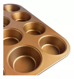 Molde Muffins X12 Cupcakes Hudson Antiadherente Horno Color Total Cobre - AMODO ORDEN