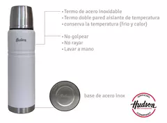 Termo Hudson Acero Blanco De Acero Inoxidable 1 Litros - AMODO ORDEN