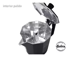 Cafetera Aluminio Hudson Black Estilo Italiana 6 Pocillos - tienda online