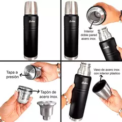 Set 3 Pzs Hudson Mate Vaso Con Bombilla + Termo 1 Lts Acero - tienda online