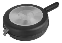 Sarten Doble 24 Cm Teflon Antiadherente Hudson CP-24 Tortilla Papa Color Negro - tienda online