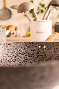 Wok Hudson Granito Stone Aluminio Forjado 28cm Antiadherente Color Gris - tienda online