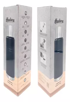 Termo Hudson Negro Doble Pared Tapón Acero A Presión 1l Hsk - tienda online
