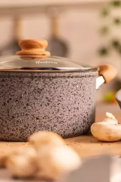Cacerola Hudson Granito Stone Aluminio Forjado 28cm Color Gris