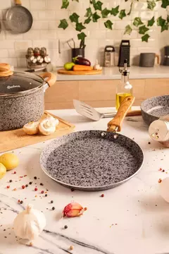 Sarten Panquequera De Aluminio 22 Cm Linea Hudson Stone Color Gris Granito - comprar online