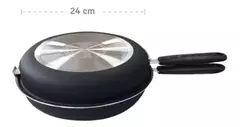Sarten Doble 24 Cm Teflon Antiadherente Hudson CP-24 Tortilla Papa Color Negro - comprar online