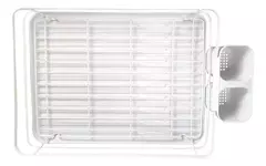 Secaplatos Escurridor Acero Hudson 1 Piso Bandeja Cocina Color Blanco Sp09