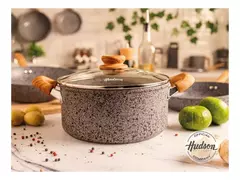 Cacerola Hudson Granito Stone Aluminio Forjado 28cm Color Gris - comprar online