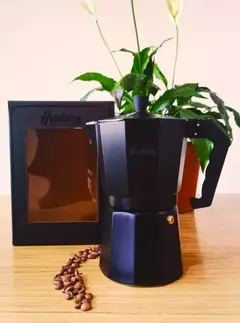 Cafetera Aluminio Hudson Negra 9 Tazas Cafe Full Black en internet