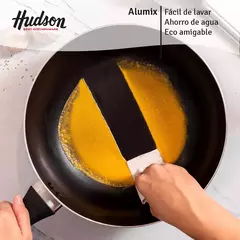 Wok Con Tapa Antiadherente Hudson Aluminio TEFLON 28 Cm Color Negro en internet