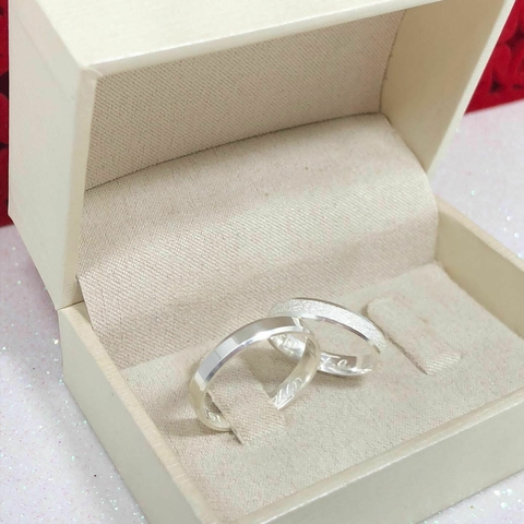 Par de Alianças Prata Cristal 3mm