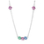 Colar de Prata Flores com Zircônias Colors