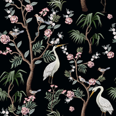 Empapelado Garzas elegante