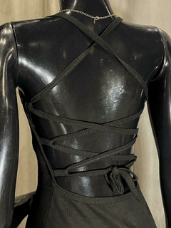Imagem do Vestido Curto Tubinho Costas Ajustável Trançada