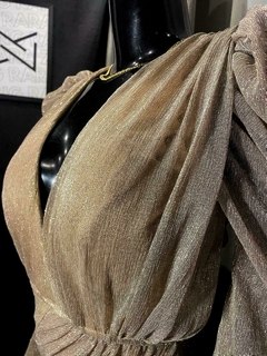 Vestido Curto Decote em V com Brilho - comprar online