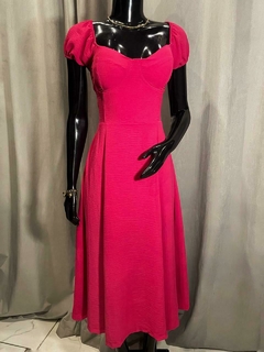 Vestido Midi Godê Costas Ajustável Trançada