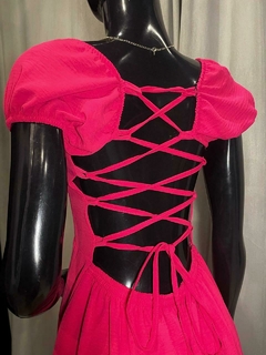 Vestido Midi Godê Costas Ajustável Trançada na internet