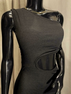Vestido Longo Cortes Laterais com Fenda - Zing Rara