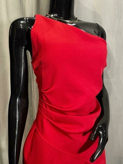 Vestido Midi Alça Única com Fenda
