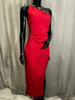 Vestido Midi Alça Única com Fenda - comprar online