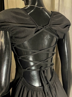 Imagem do Vestido Midi Godê Costas Ajustável Trançada