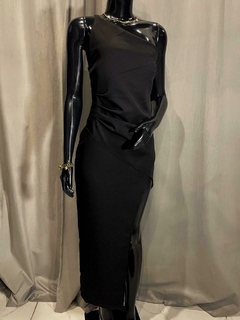 Vestido Midi Alça Única com Fenda - Zing Rara